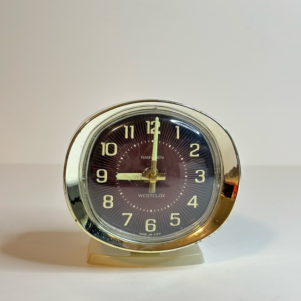 Vintage Westclox Baby Ben Wind Up Alarm Clock Glow in Dark